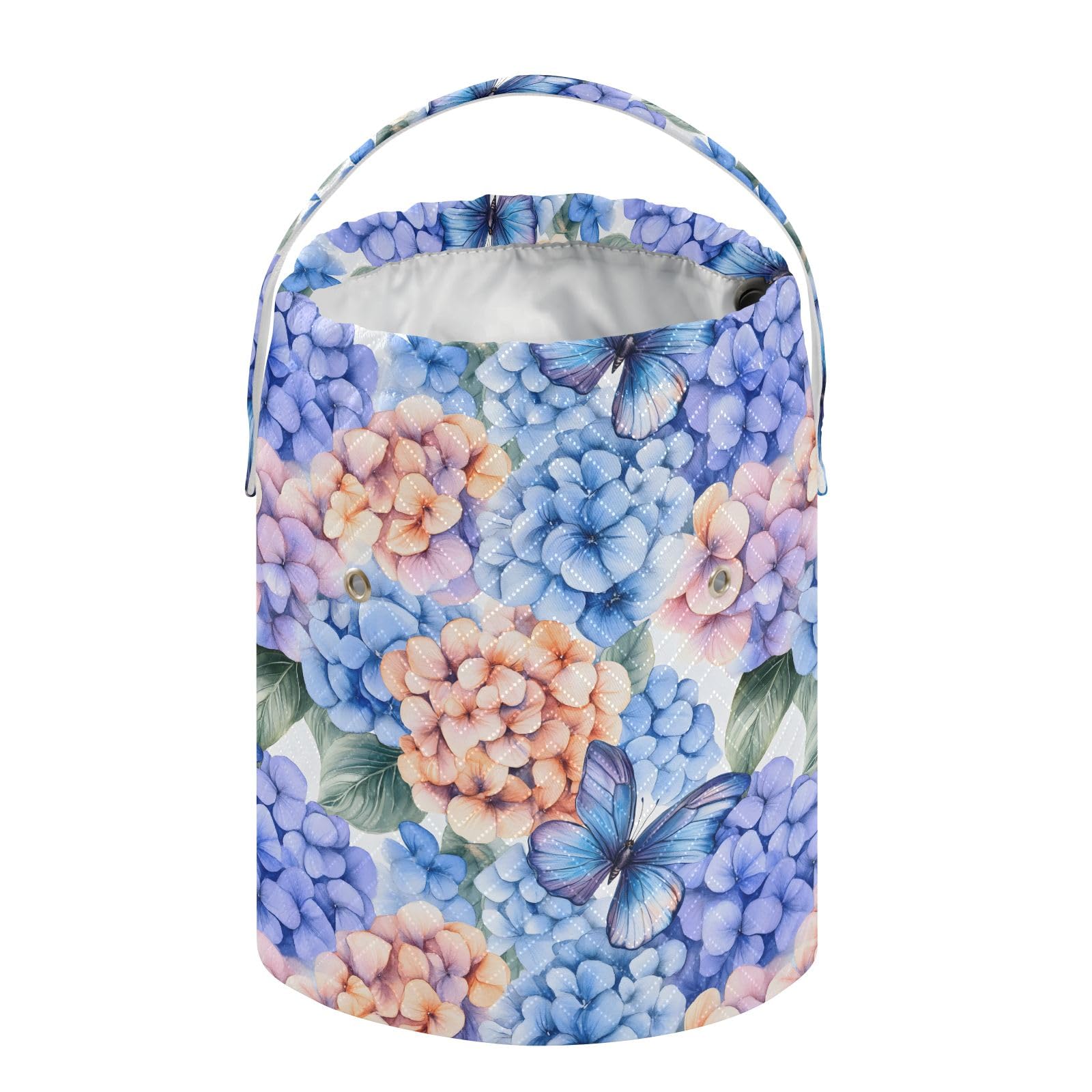 Yarn Storage Bag Small Crochet Bag Knitting Bag Organizer Watercolor_ Different Hudrangea Flower Yarn Bags for Crocheting Basket