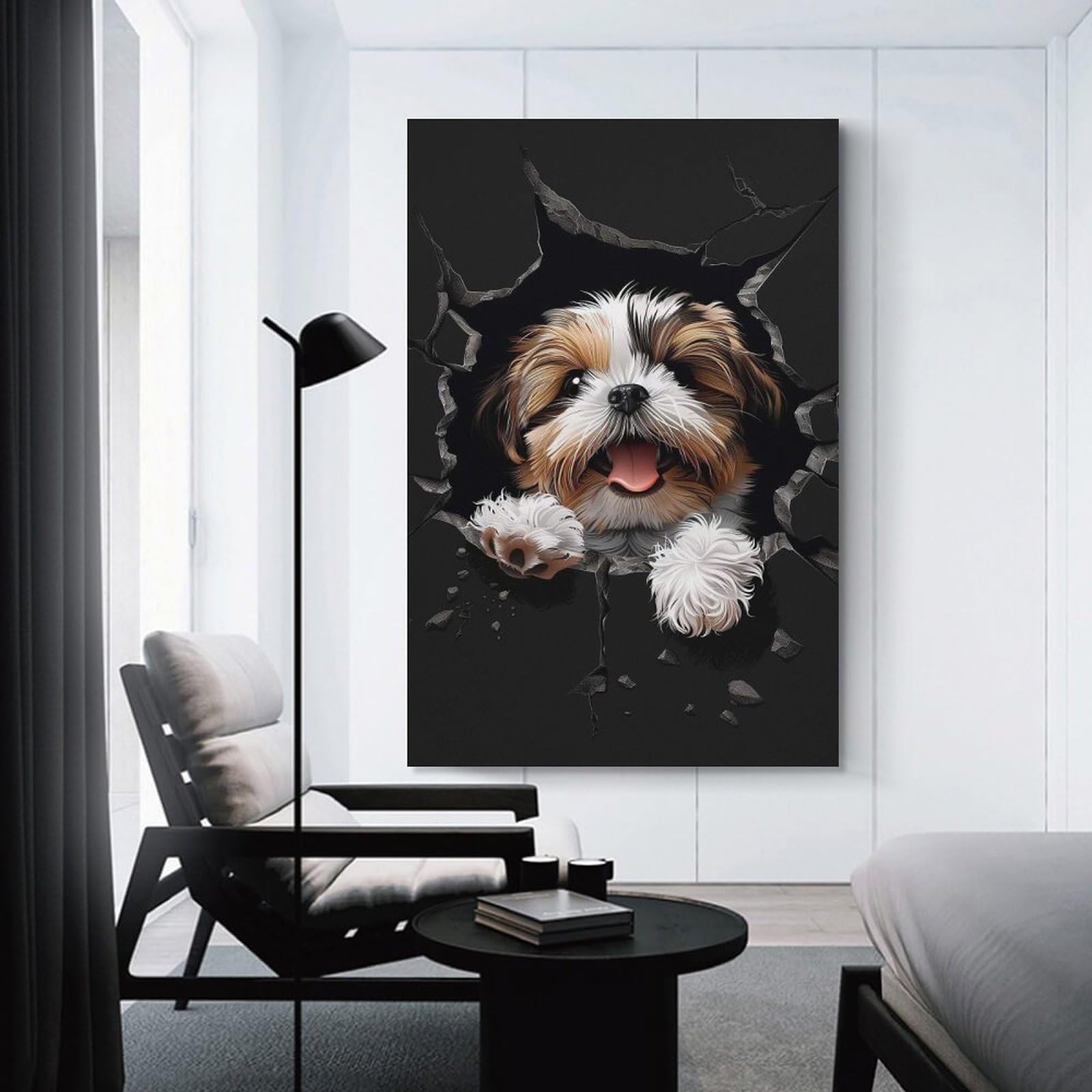 Junmoney Home Decor Wall Art Shih Tzu(2), 20x30inch(50x75cm), for Workspace Walls, Study Corners Or Bedrooms, A Smart Decor Choice for Study Walls