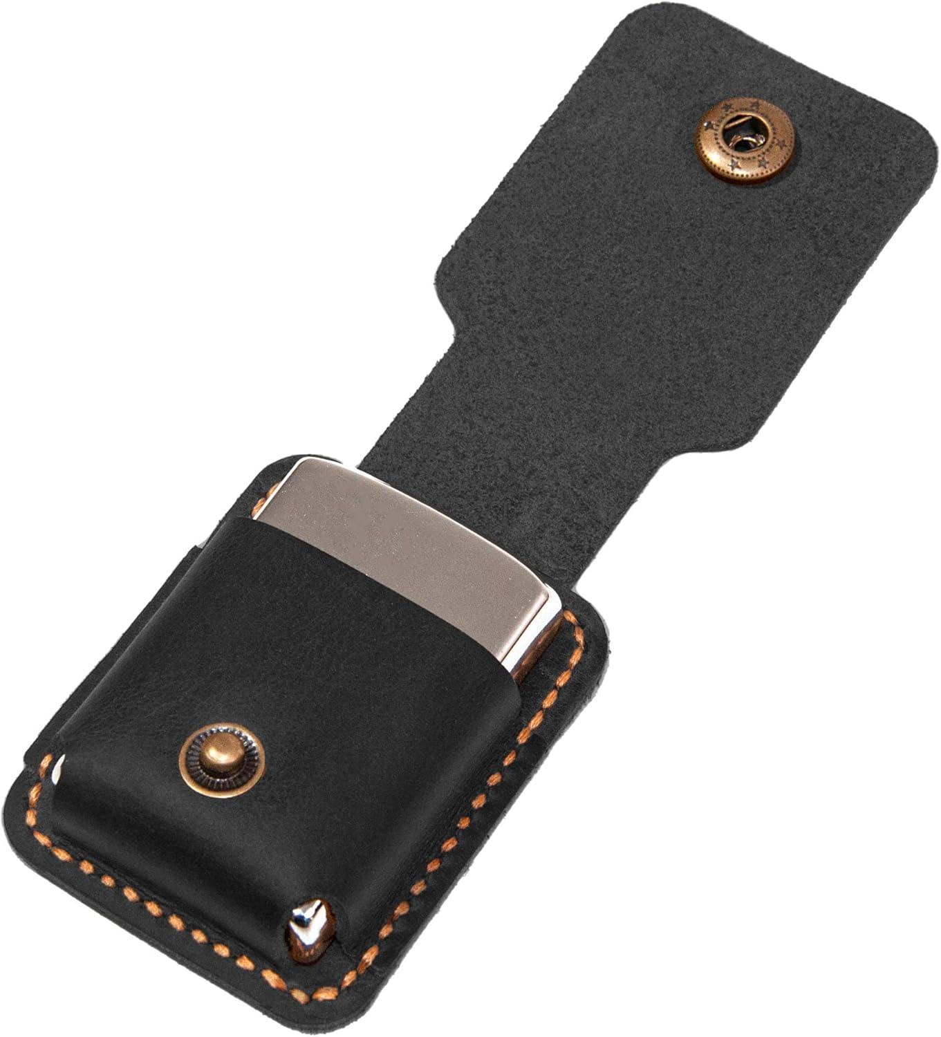 Handmade Leather Lighter Case for Men, for Leather Zippo Cover, Birthday Gift for Him or Her (Black)