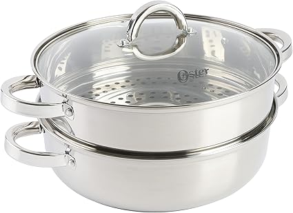 Oster Sangerfield Stainless Steel Cookware 11-Inch Everyday Pan w/Steamer and Lid
