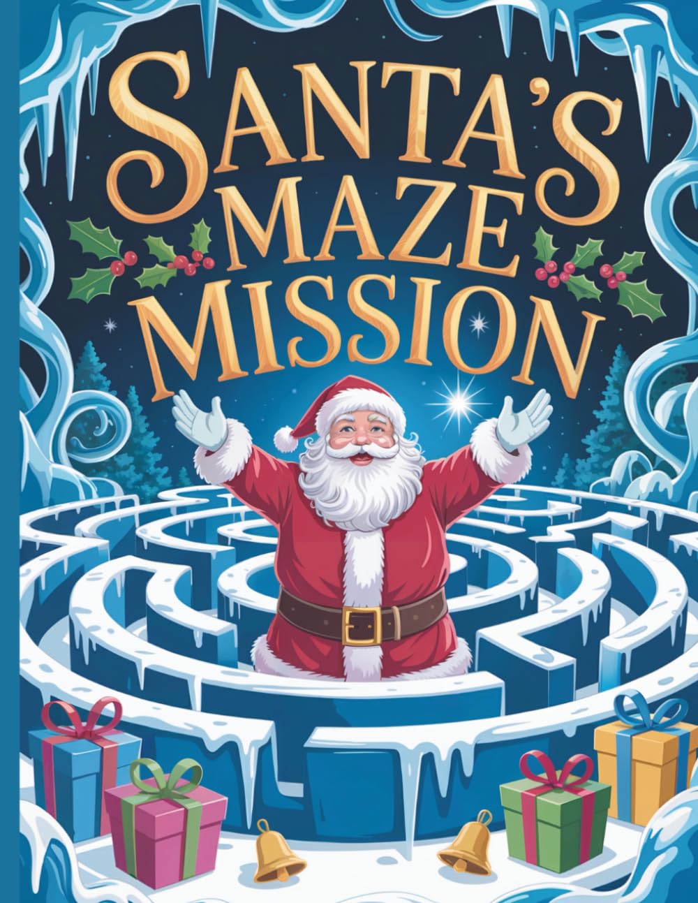 Santa’s Maze Mission: Fun and Easy Christmas Mazes for Kids Ages 3–12 | Holiday Puzzle Adventure with Santa, Elves, Reindeer & Winter Challenges