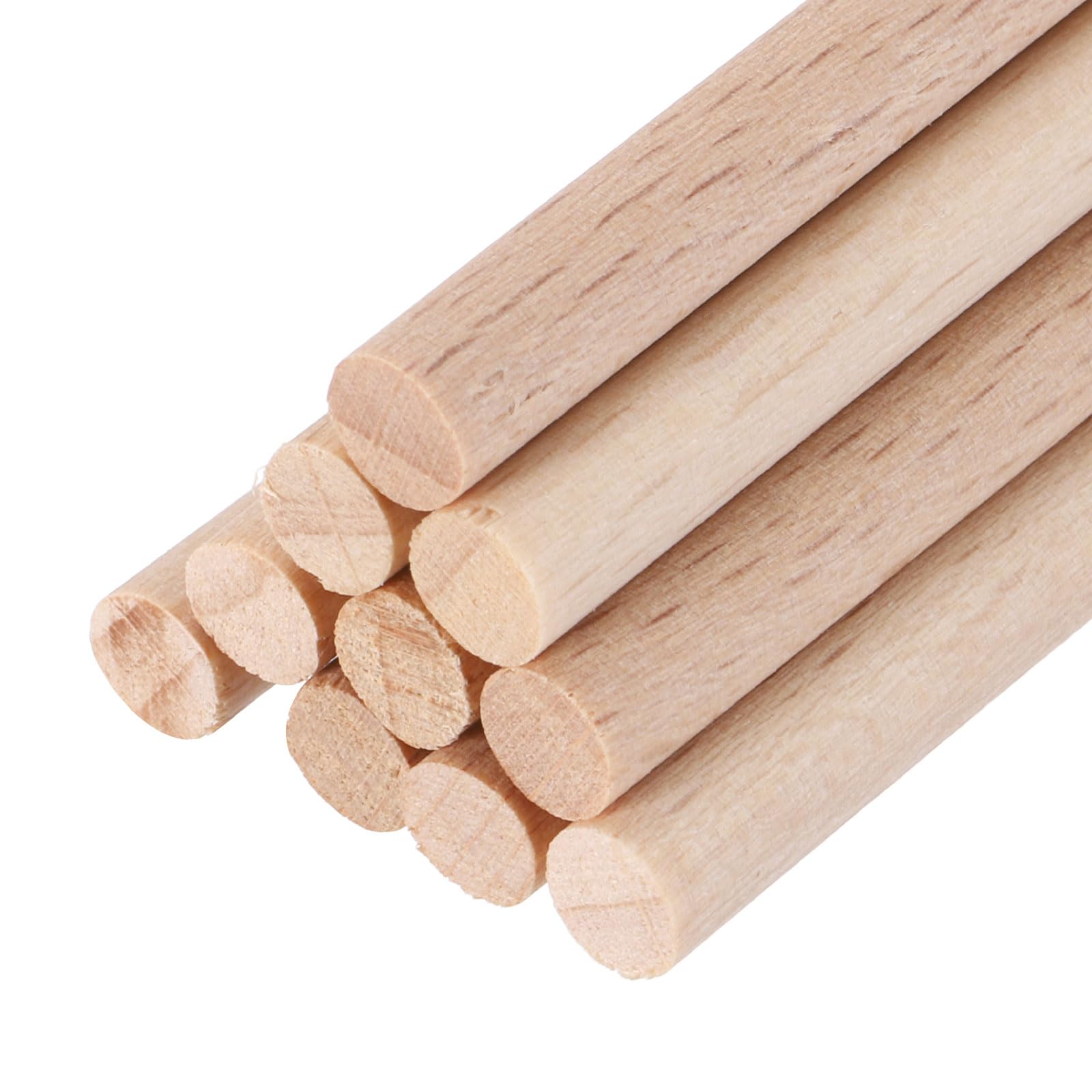 sourcing map Wooden Dowel Rods,5mmx300mm Round Wooden Rod Unfinished Solid Wood Sticks Crafts Wand for Arts Decoration, Craft and DIY Projects Wand,Pack of 10