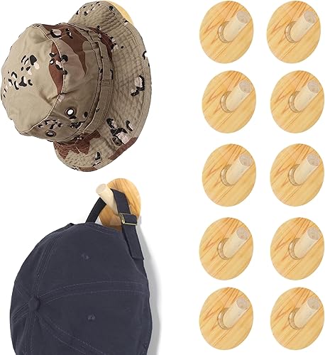 Ganchos adhesivos para sombreros, ganchos para colgar sombreros de pared, clavijas de madera extendidas, gorras de béisbol, ganchos para toallas
