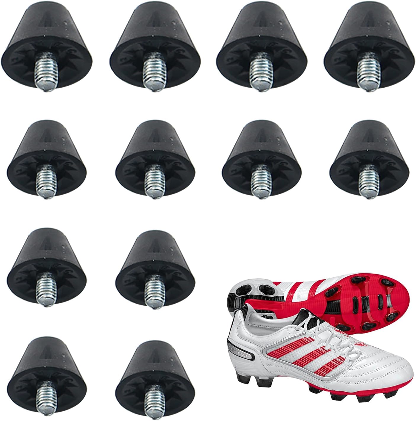 【新品未開封】フットボールブーツ、フットボールサッカーラグビーTPUシューズスパイク、スパイクレンチ付き12個パック 大人 男の子 女の子 キッズ 自分で履く練習