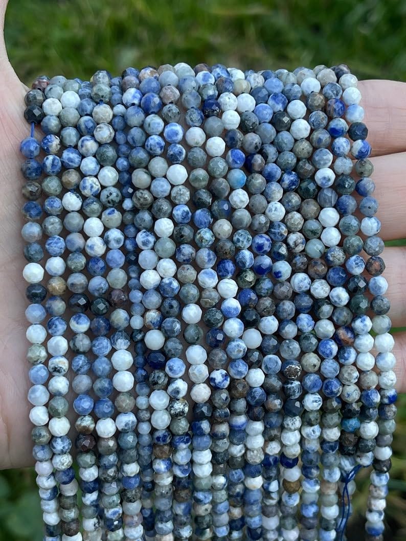 Perles en sodalite naturelle 2 mm pour fabriquer vos bijoux bohèmes et colliers d'été