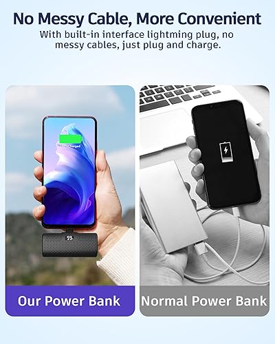 Miniatura 6 de GIN FOXI Cargador portátil con certificación MFI para iPhone, potente 22 W PD de carga rápida, pantalla digital inteligente mejorada de 5000 mAh