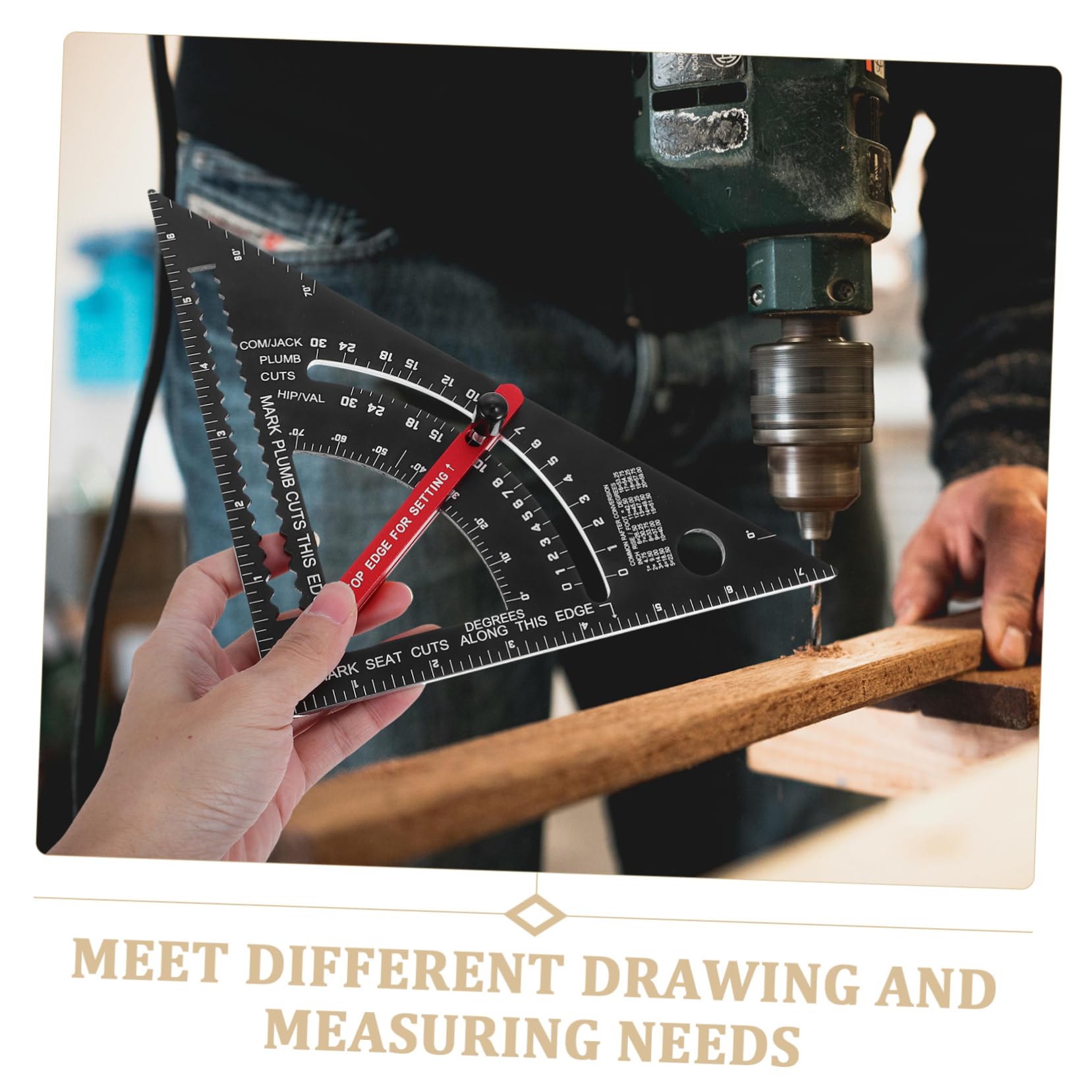 Présent Rentrée Équerre Métallique Réglable 2 Pièces | Outils à Dessin, Stylo avec Règle, Kits pour Travail du Bois, Stylo de Chantier