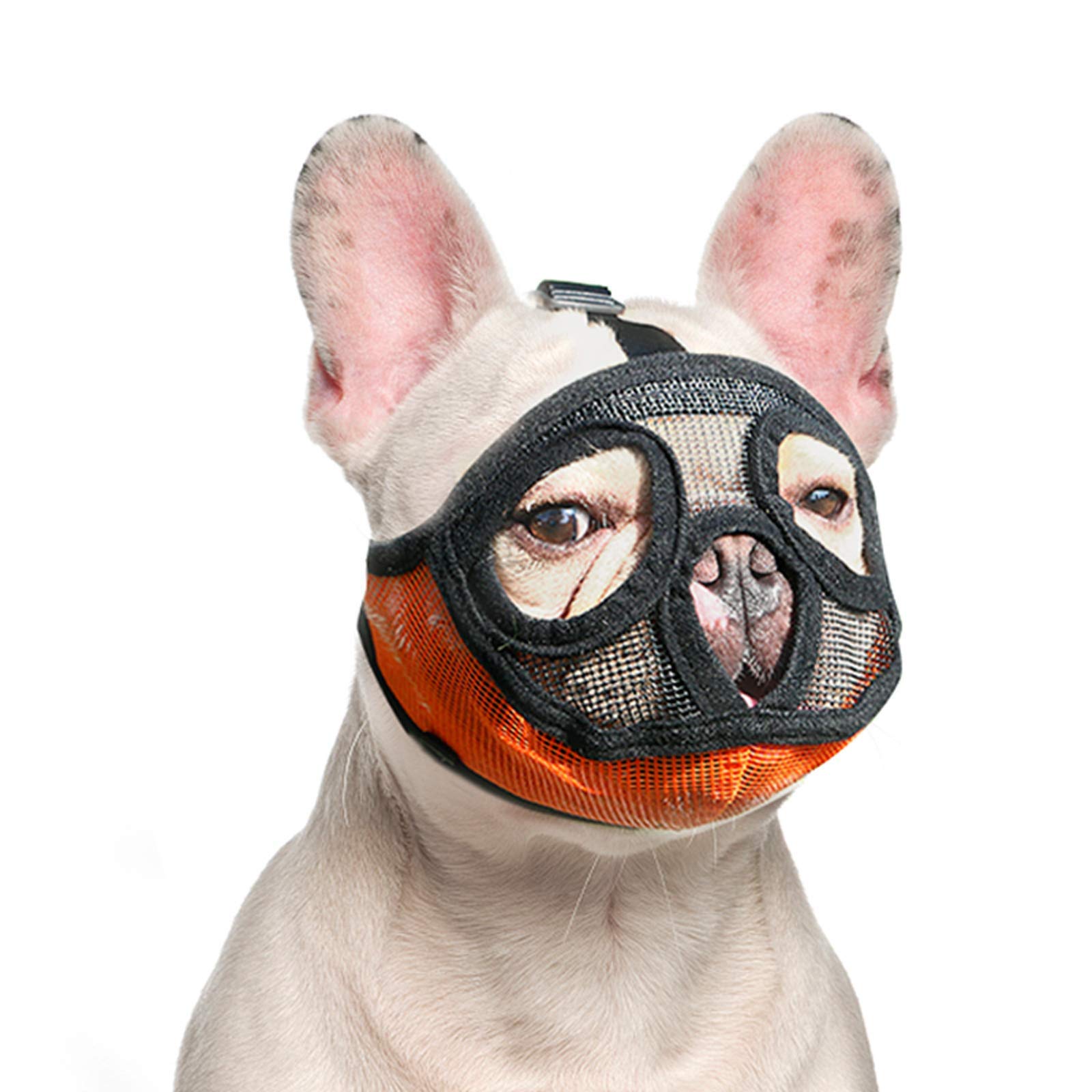 Bozal para Perro, bozal antimordedura Ajustable y Transpirable para Bulldogs, Perros de Nariz Corta
