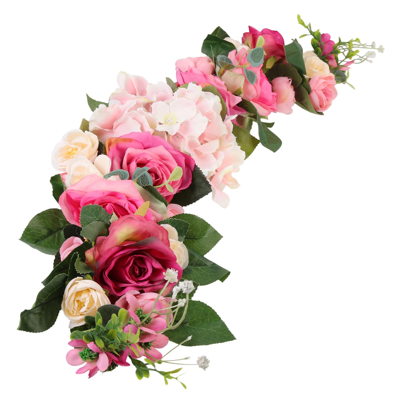 Luxshiny Künstliche Rosenblüten Dekorativer Blumenbogen für Haustür Hochzeitsbogen in Pink Langlebige Kunstblumen für Wohn und Hochzeitsdekoration