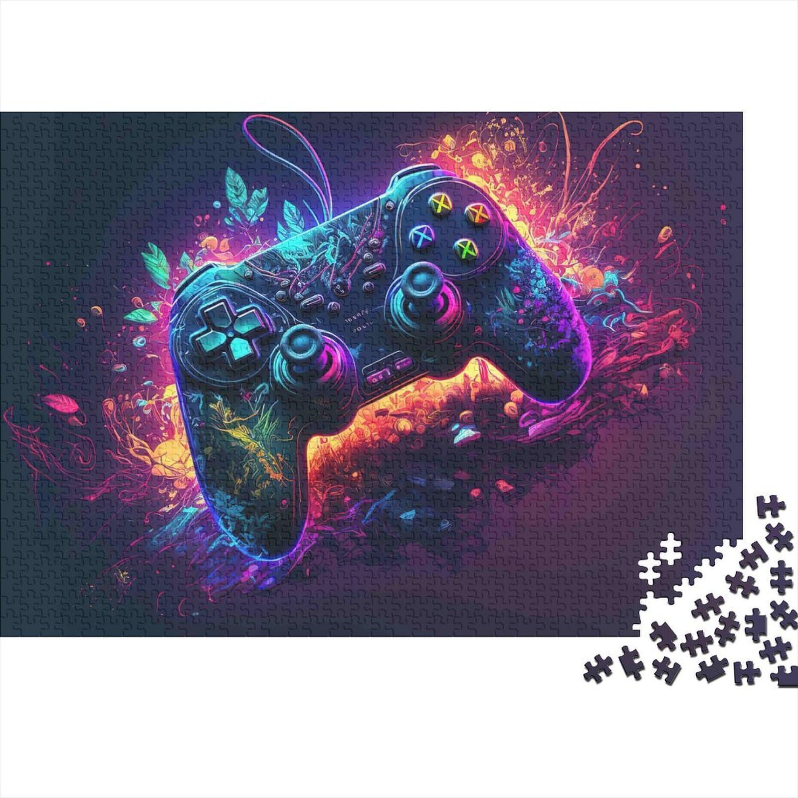 Game Controller 1000 Piece Jigsaw Puzzle Paper Adult Colorful Abstract Puzzle for Family Focus Decor Gift 52x38cm/1000pcs