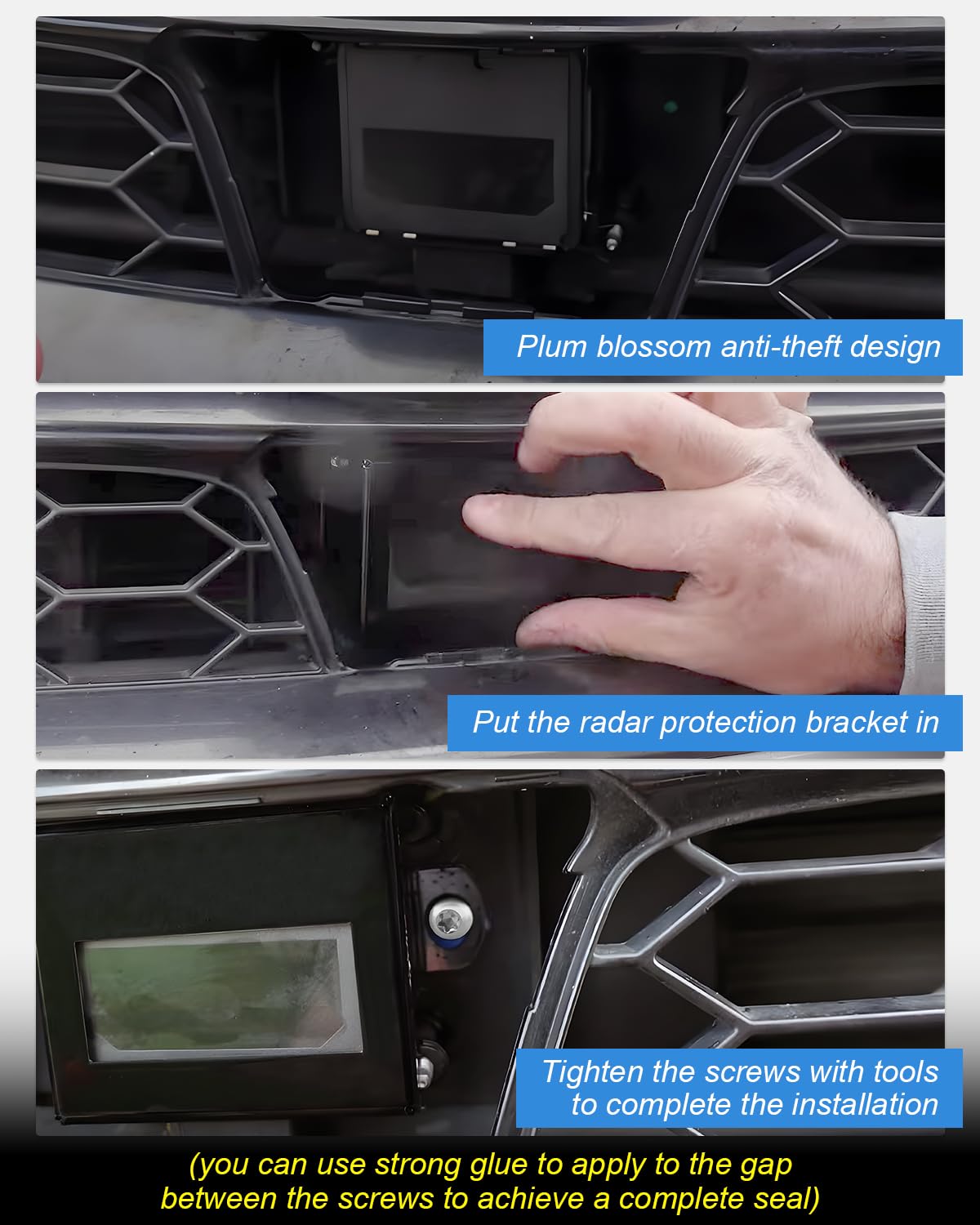Silver Radar Sensor Protector Cover For 2017-2022 Honda CR-V - Anti-Theft Front Grill Guard