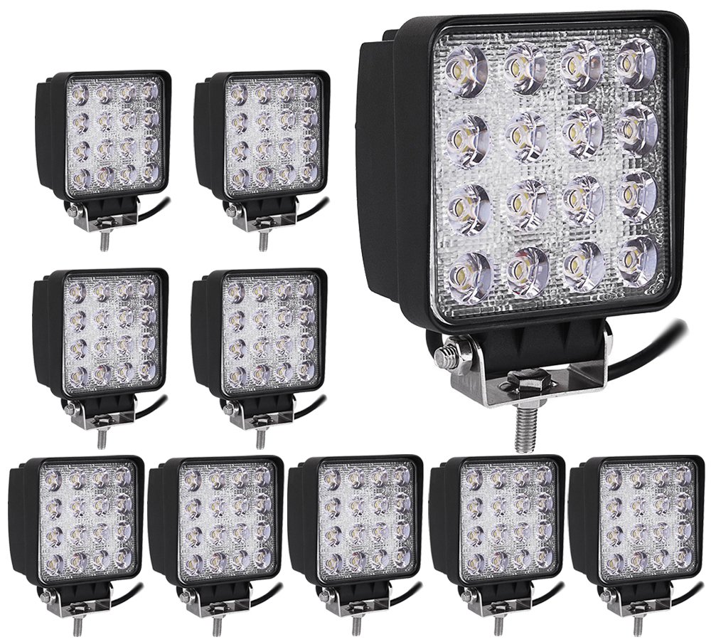 Faro da lavoro a led 48 w con 16 led applicabile a fuoristrada, atv, camion, mac