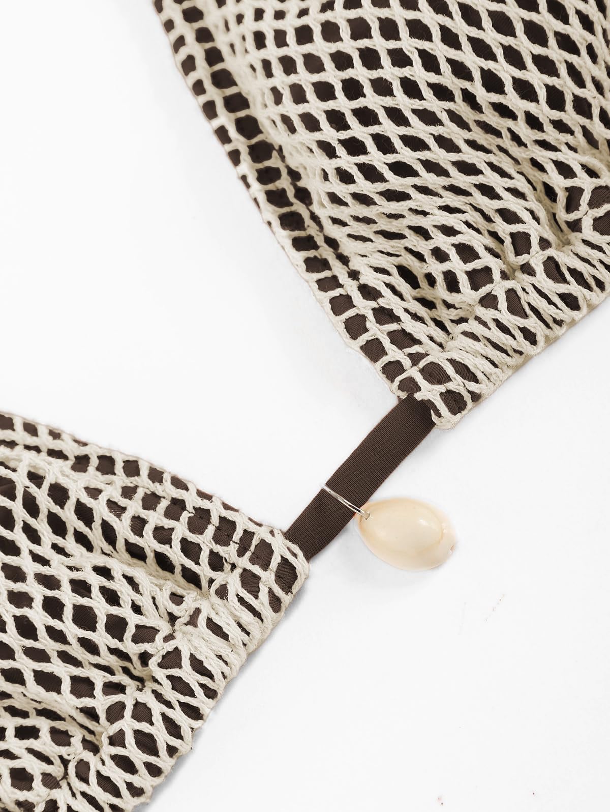 ZAFUL Women's Triangle Bikini Multiway Fishnet Tie Side Bandeau Halter String Bikini Set Two Piece Swimsuit Bathing Suits: 1-black Small