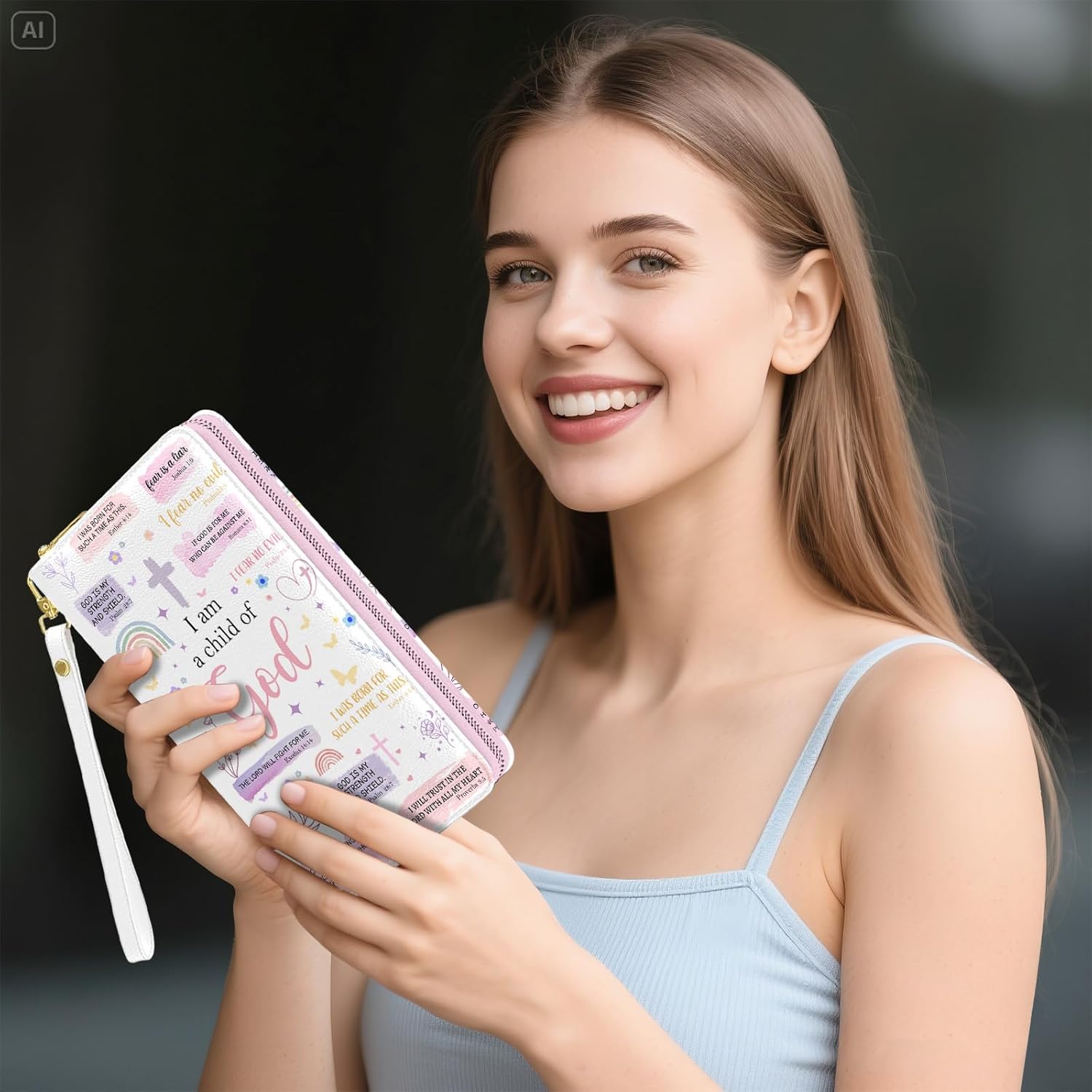 Christian GIfts For Women, Womens Wallet, Pink Christian Wristlet Wallet For Women, Child Of God Card Holder Purse, Birthday Christmas Graduation Gifts For Women, Religious Office Daily Purse - Image 6