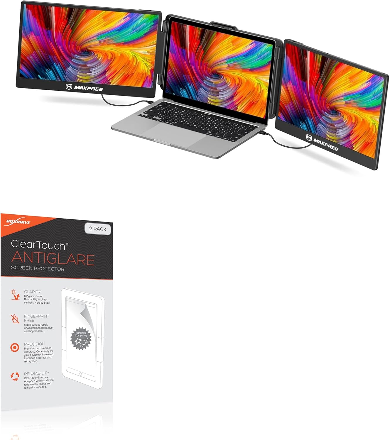 BoxWave Screen Protector Compatible with Maxfree US2 (14 in) - ClearTouch Anti-Glare (2-Pack), Anti-Fingerprint Matte Film Skin