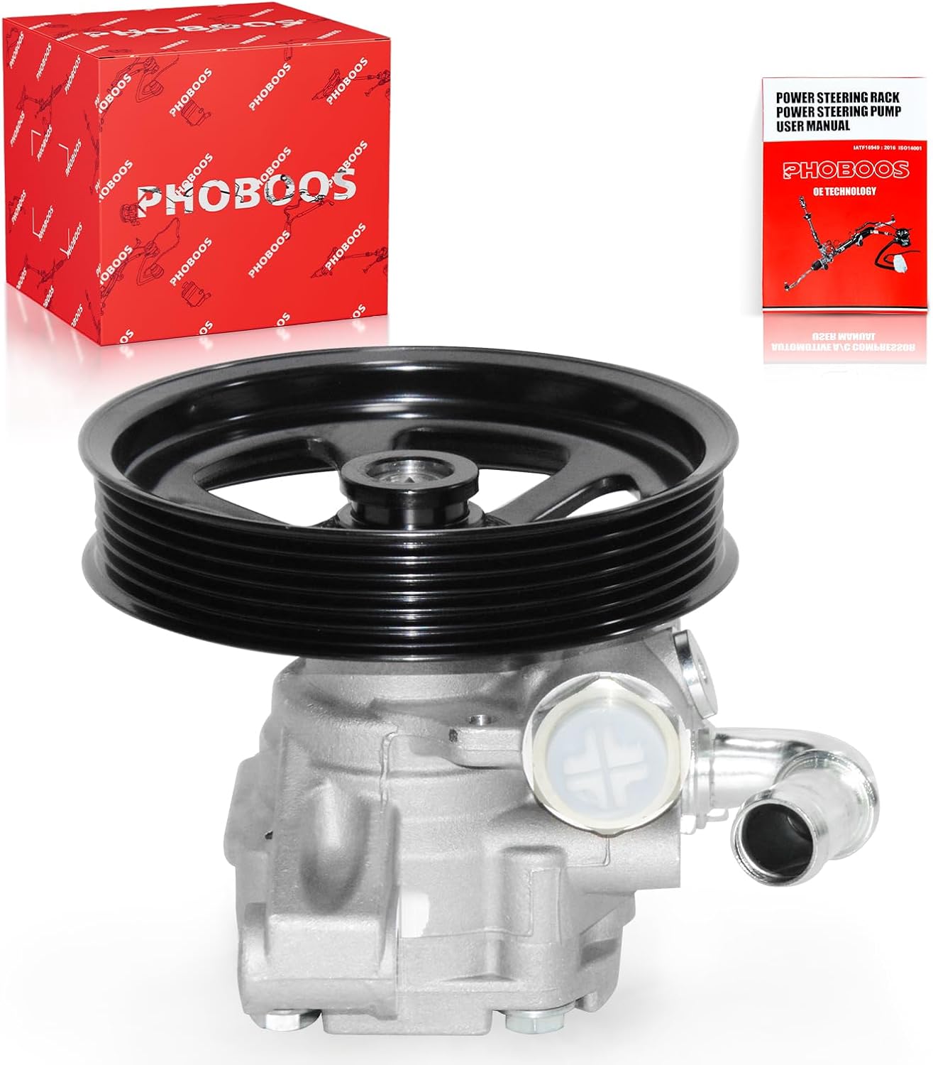 PHOBOOS Power Steering Pump Compatible with Chevy Traverse, Equinox & GMC Acadia & Pontiac Torrent & Saturn Outlook, Vue, XL-7, 2007-2017, 3.6L Models, Smooth Steering, High Durability Ref. 20-2403