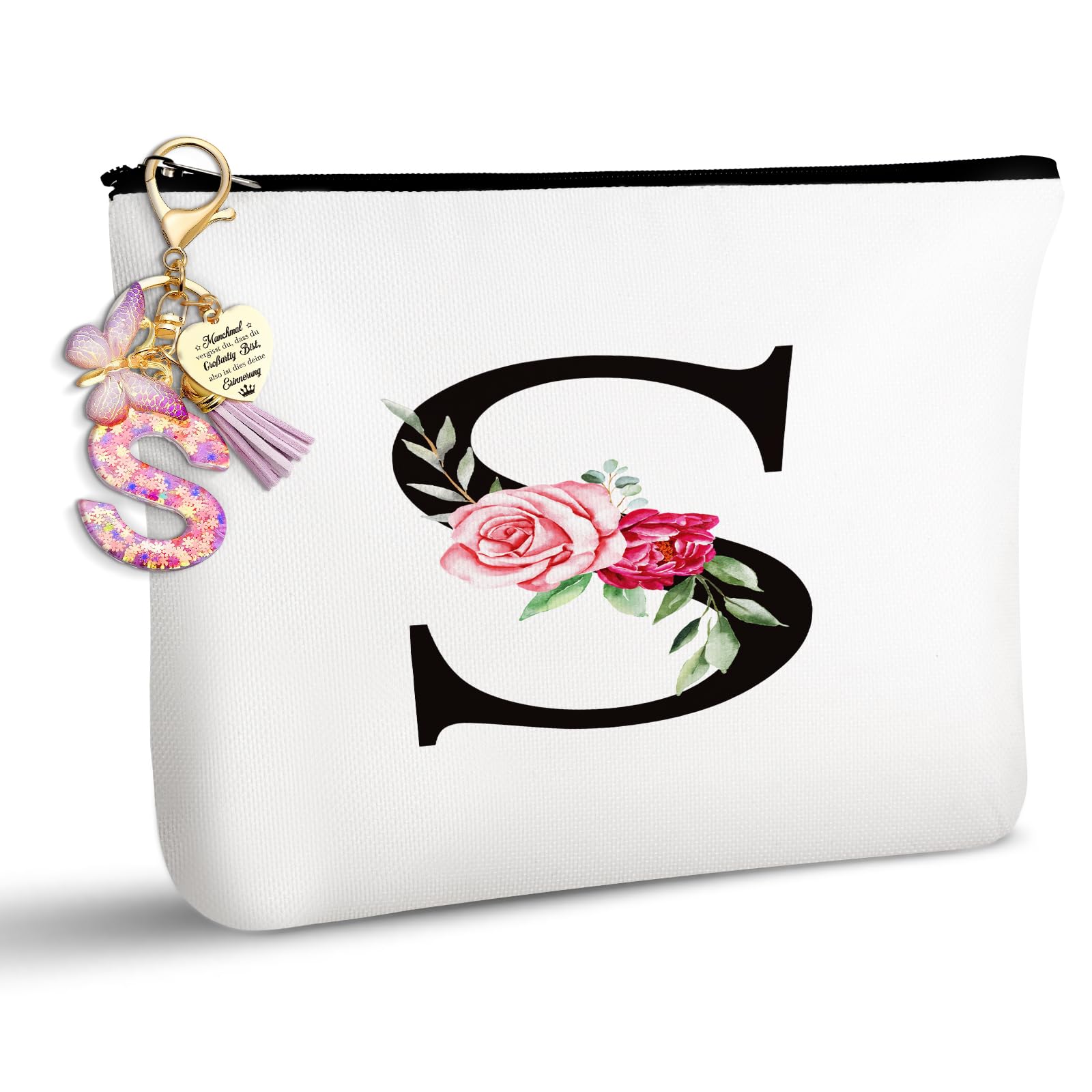 TUZELIYA Personalisierte Buchstaben A-Z Kosmetiktasche Geschenk für Frauen - Geburtstagsgeschenke für Frauen, Mädchen, Mütter, Beste Freundinnen und Brautjungfern