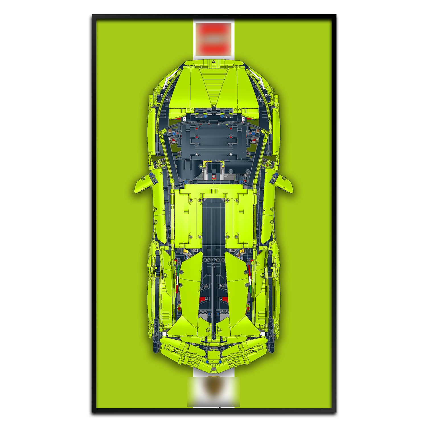 SuFunSu Wall Mount Frame for Lego Technic Lamborghini Sián FKP 37 42115, Collectible Gifts for Adults for Lego Technic Car Wall Mount (Wall Panel Only)