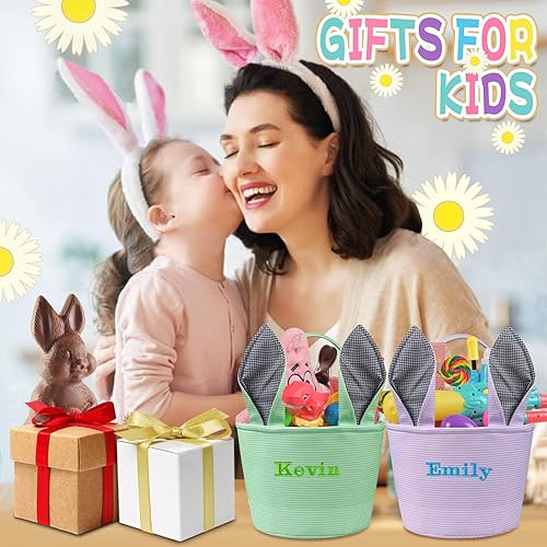 Miniatura 7 de VAPCUFF Cestas de Pascua personalizadas para niños - Conejito verde