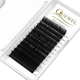 QUEWEL Eyelash Extension Supplies 0.20 C Curl 20mm Classic Individual Lash Extensions|Optinal 0.03/0.05/0.07/0.10/0.15/0.20 C/D Single 8-25mm Mix 8-14mm 15-20mm 20-25mm|(0.20 C 20mm)