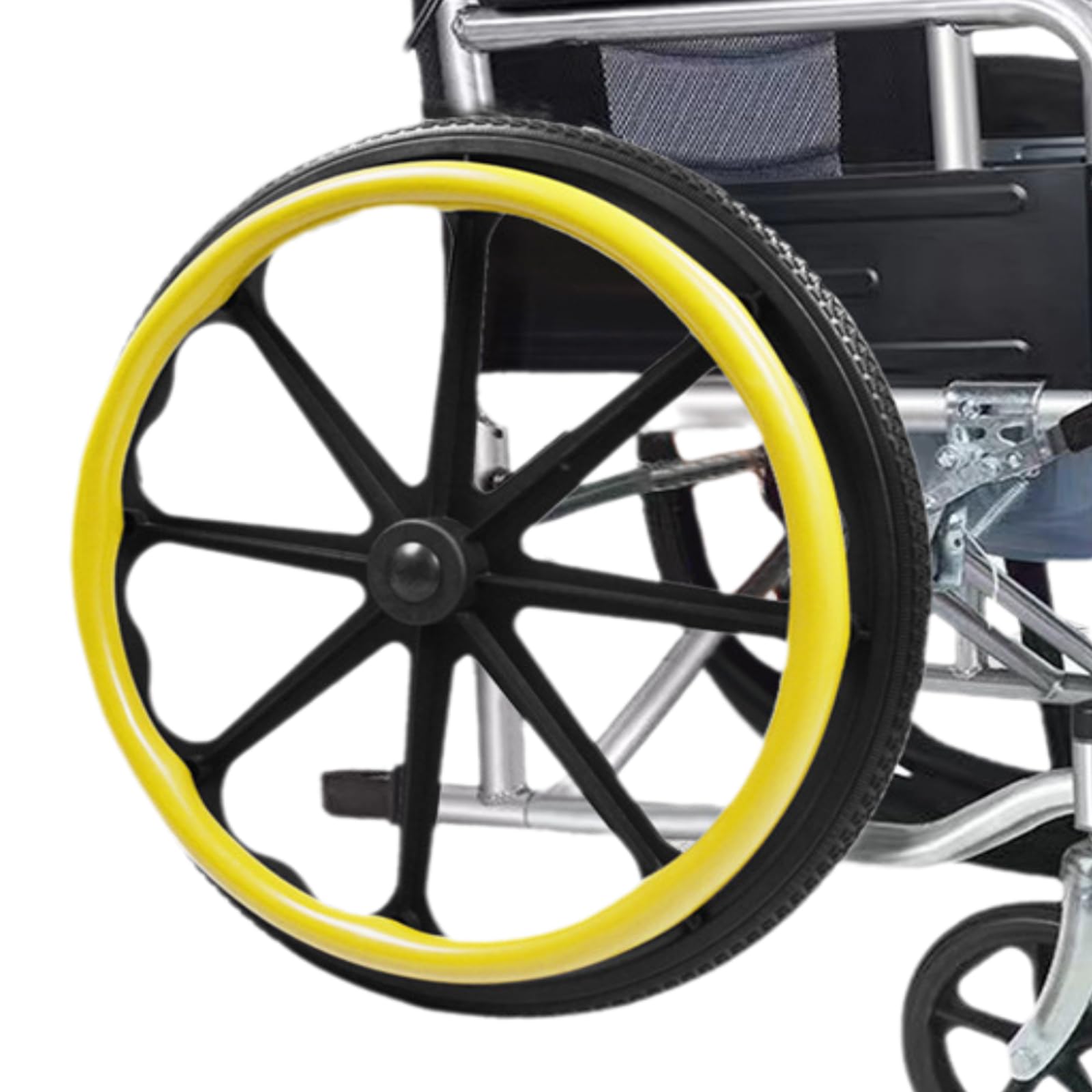 Gwboiuyqetm Yellow Wheelchair Push Rim Covers, Silicone Handrim Covers, Non-Slip Wear-Resistant Covers, 1 Pair For Wheelchairs