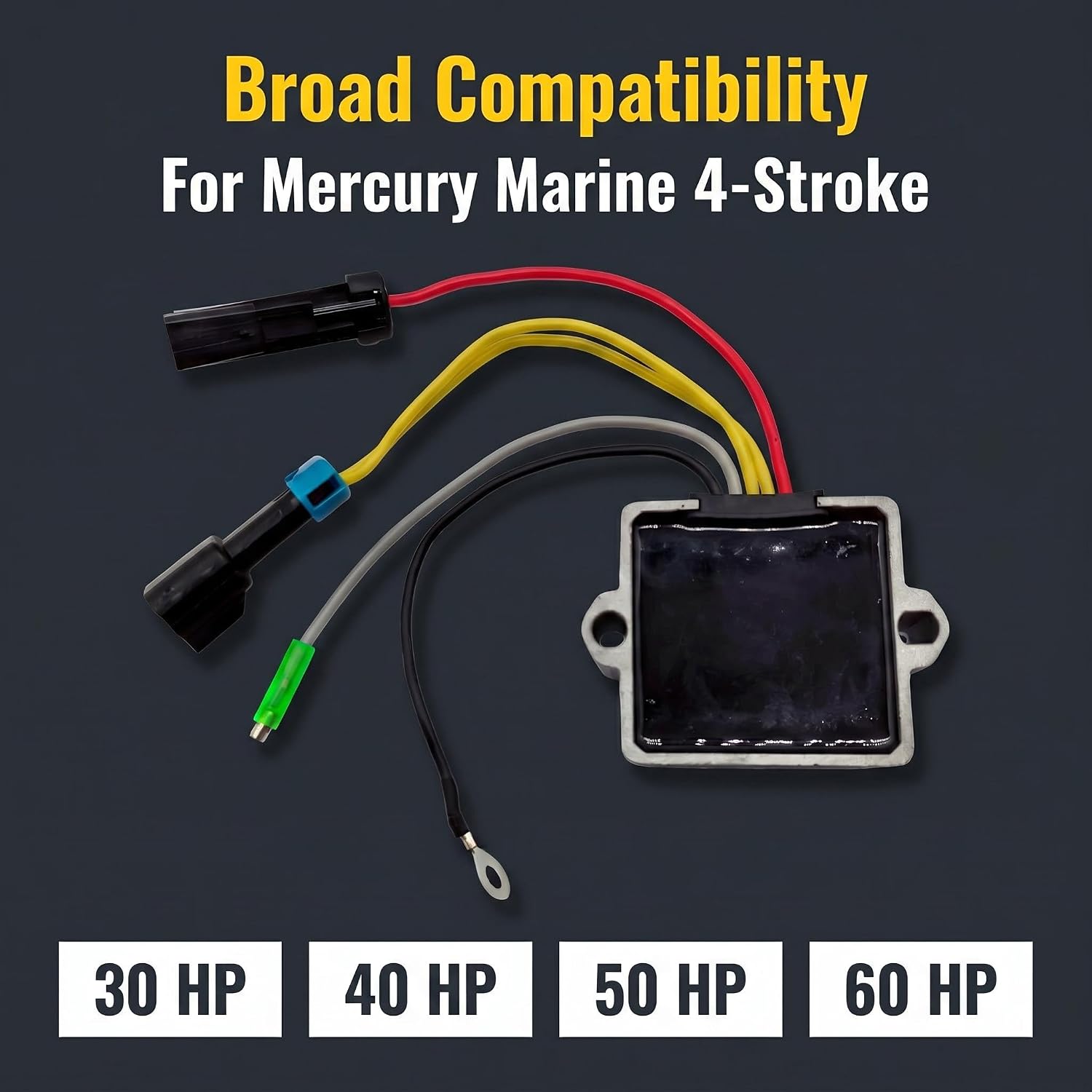 5 Wire Voltage Regulator 893640T01 for Mercury 30-60 HP 4-Stroke Outboard