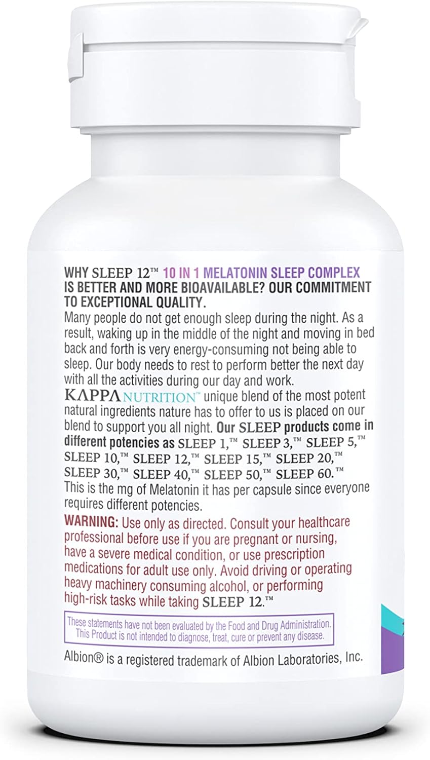Buy KAPPA NUTRITION Sleep 12, 12mg Melatonin, Chamomille, MCT Oil