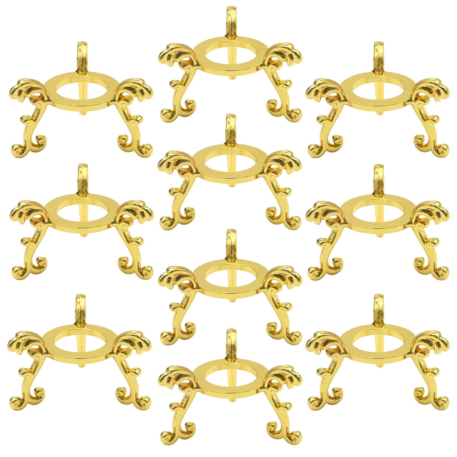 Présentoir pour boule de cristal doré 40-80mm lot de 10 supports en métal
