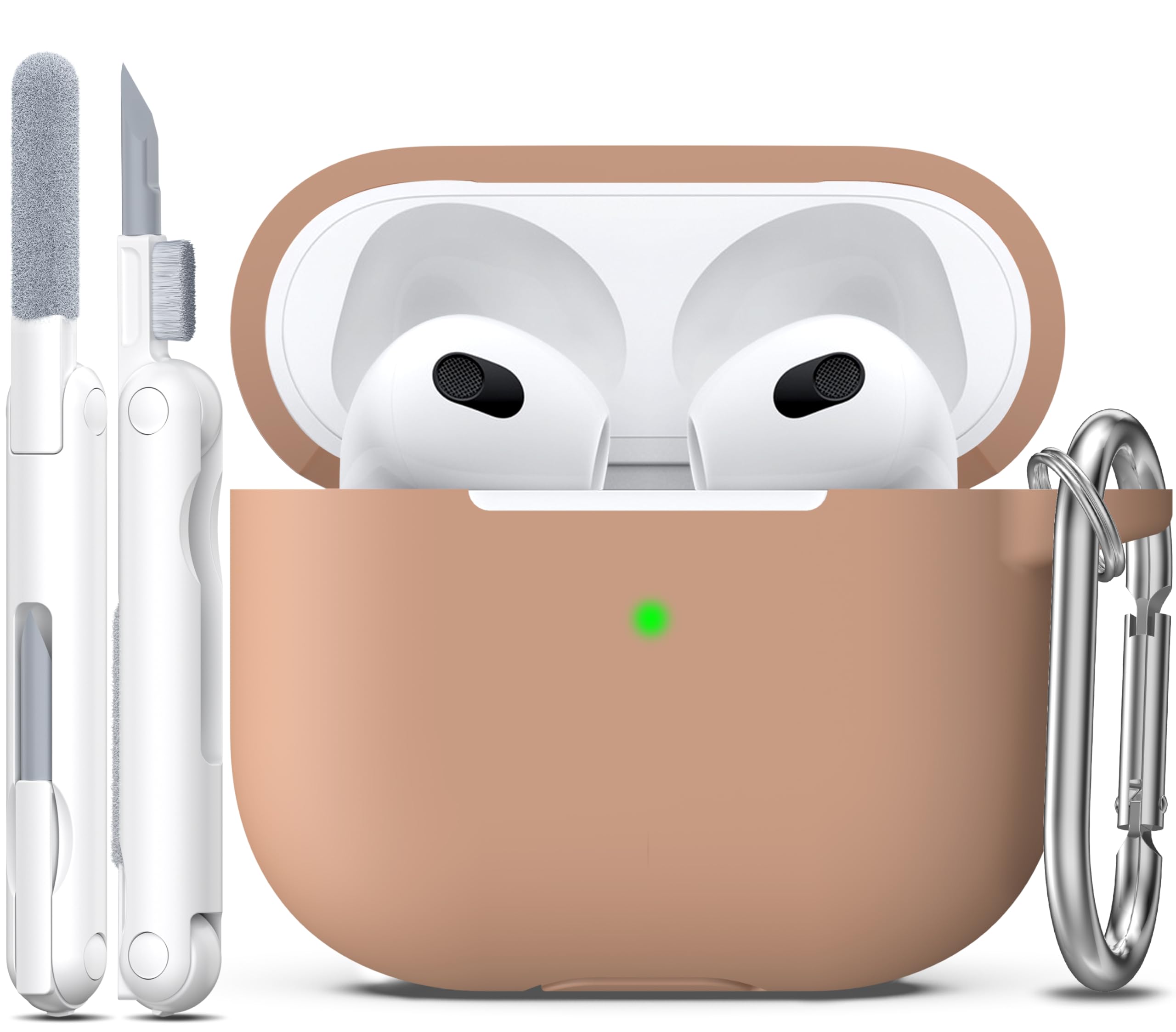 R-fun Funda para AirPods 4 con Kit de Limpieza, Case de Silicona Suave con Llavero, Funda Protectora Completa para Hombres y Mujeres, Compatible con Apple Latest Airpods 4th, Rojo — view 22