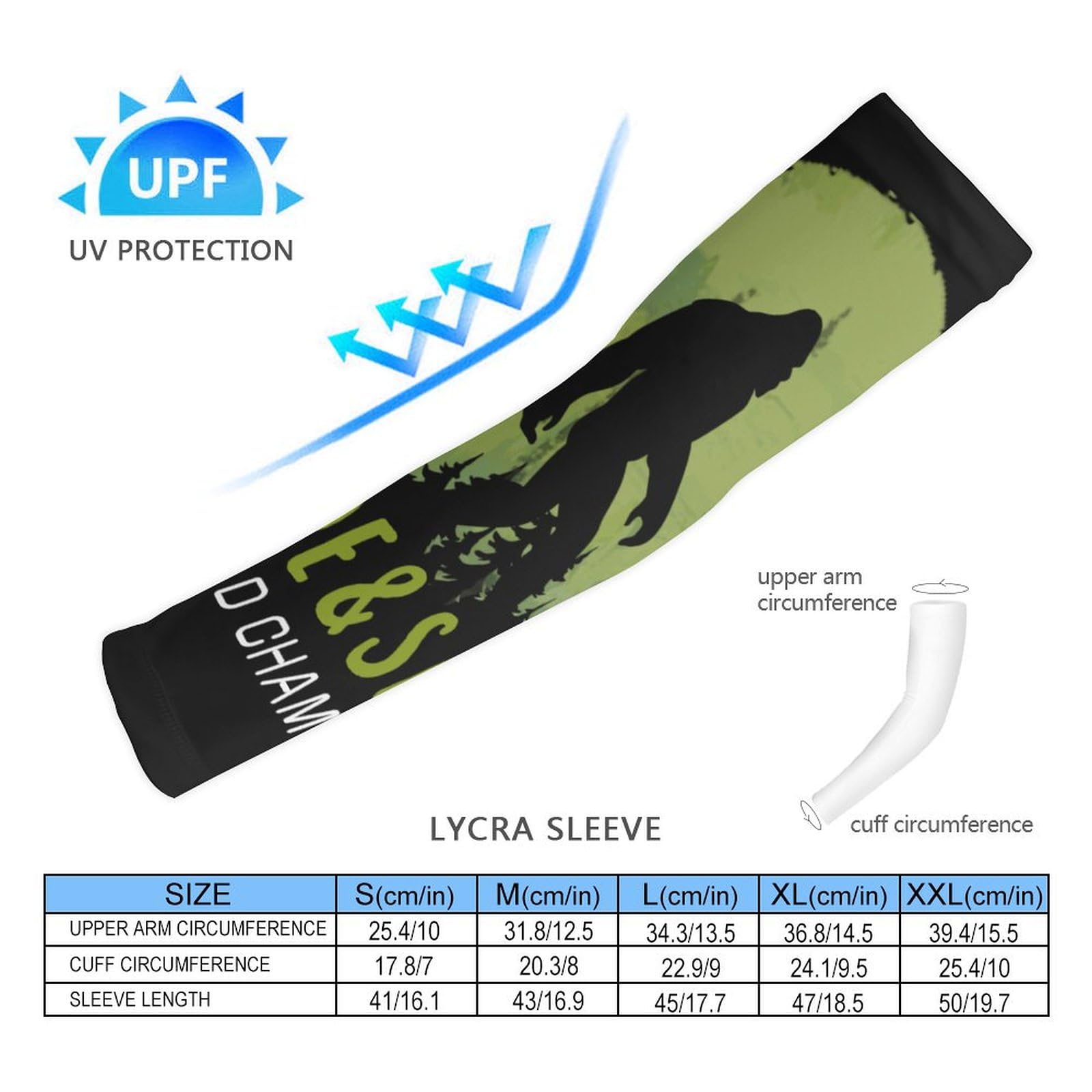 generic Sasquatch Bigfoot Trees Forest 4 Arm Sleeves,Cooling Gardening Arm Covers,Arm Sleeves Cover UV Sun Protection for Women Men Farmer Outdoor Sports, Large