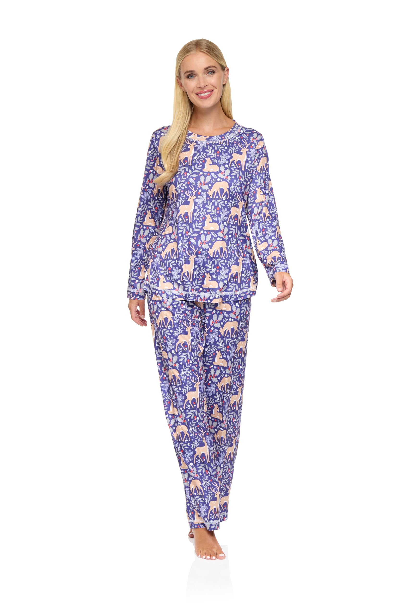 Slumber Hut Women's Winter Fawn 'Cosy Wonders' Long Sleeve Pyjamas 57225 Medium