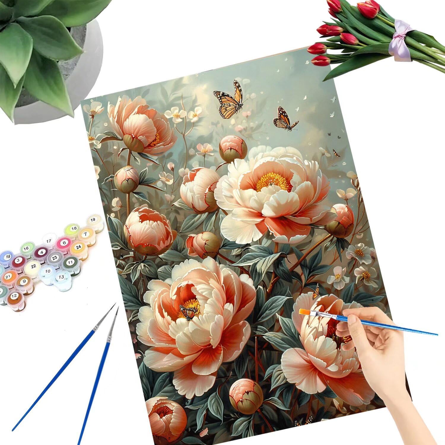 Malowanie po numerach, malowanie kwiatów po numerach, dla dorosłych, malowanie po numerach, dla dorosłych, rękodzieło, malowanie według numerów dzieci, obraz olejny akrylowy pigment rysunek lakier