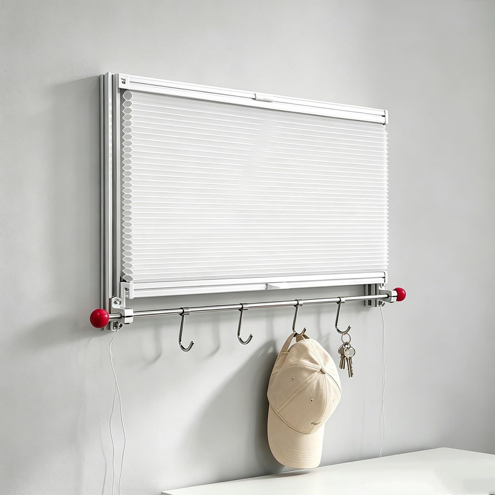 Tapa Decorativa Para Caja De Contador - Diseño De Persiana Celular | Con Ganchos De Acero Inoxidable - Para Ocultar Cajas De Interruptores/cajas De Disyuntores(Blue,60x45cm/23.6x17.7in)