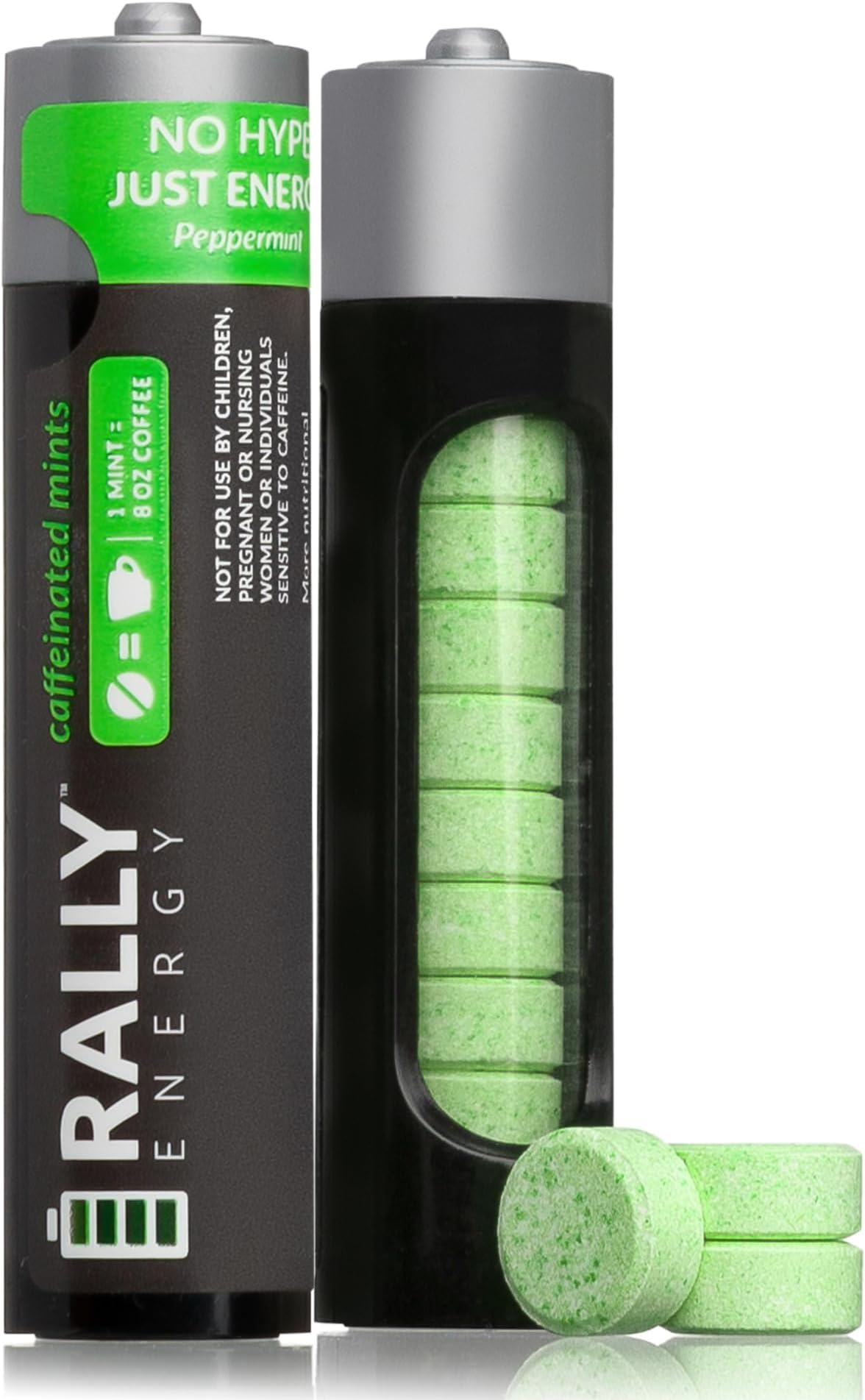 - Caffeine Mints by Rally, 60milligram Caffeine, Instant Energy, Fresh Breath Caffeinated Mints, 0 Sugar, Natural Peppermint Flavor (2 Packs, 20 Mints)