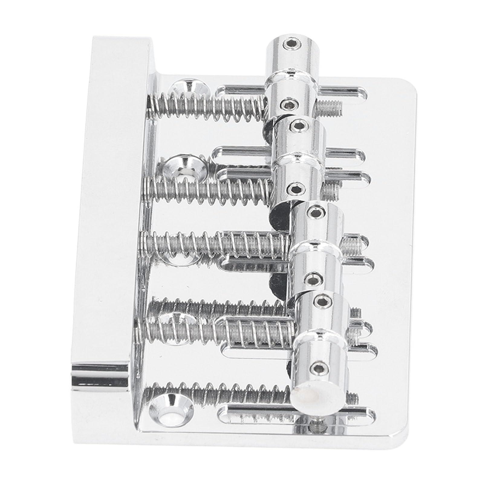 Top Load Electric Bass Bridge 4 String Fixed Saddle, Through String Style for Jazz Bass (Silver)