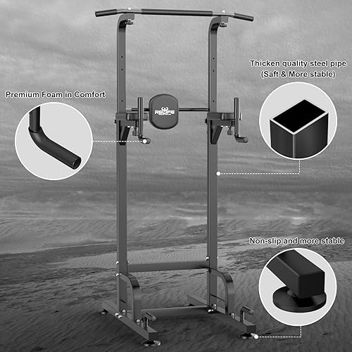 Miniatura 2 de RELIFE REBUILD YOUR LIFE Power Tower - Estación de barra de dominadas, estación de inmersión para gimnasio en casa, entrenamiento de fuerza, equipo