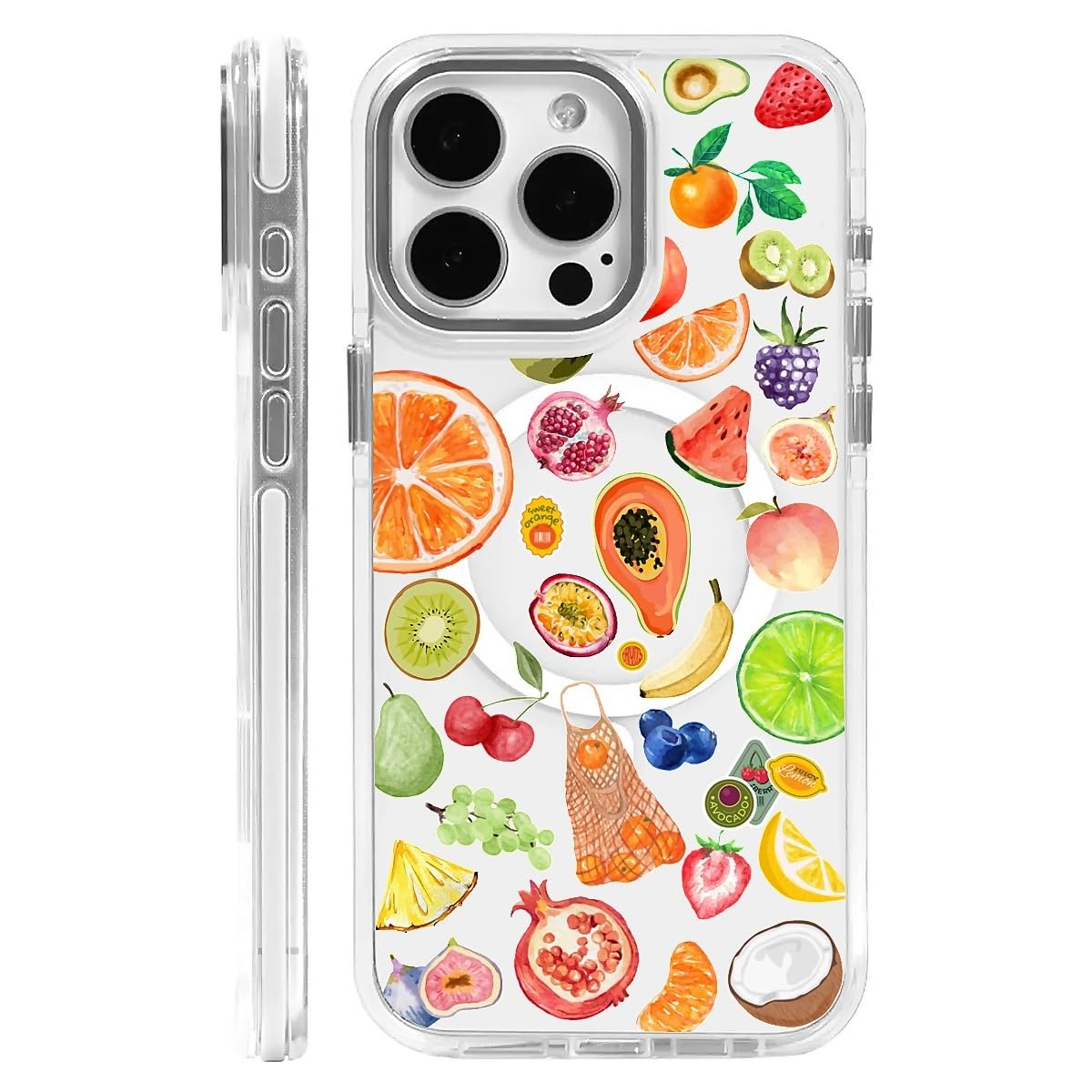 OKBUOK for iPhone 15 Pro Max Case [Compatible with Magsafe],Girls Women Clear Magnetic Case Silicone Shockproof Protective Cover with Pattern Creative