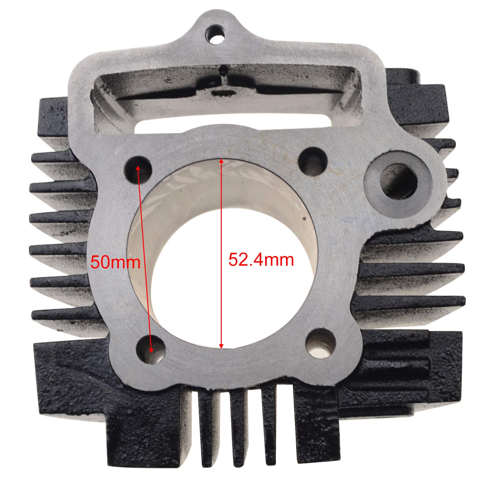 GOOFIT Kit de Reconstrucción del Ensamblaje del Forro del Cilindro de 52.4 mm con el Pistón de Las Juntas Reemplazo para el Motor de Motocicleta 110cc 4 Tiempos ATV Go Kart Dirt Bike Pit Bike