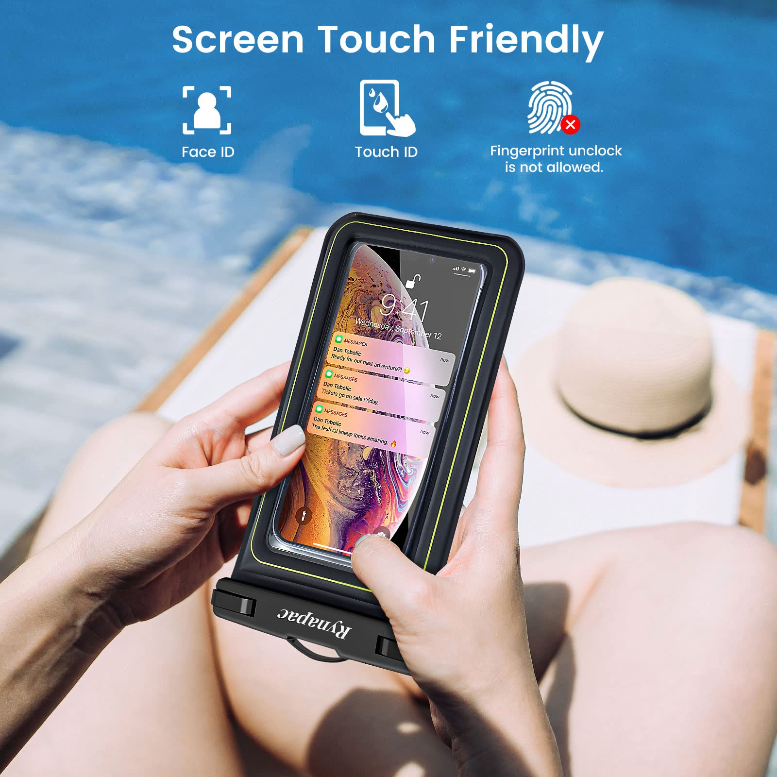 PEORSEFI Floating Waterproof Phone Pouch, 2 Pack IP68 Waterproof Phone Case For IPhone 17 16 15 Pro Max Galaxy S25 S24 Ultra Up To 7", Cellphone Dry Bags Beach Cruise Essentials