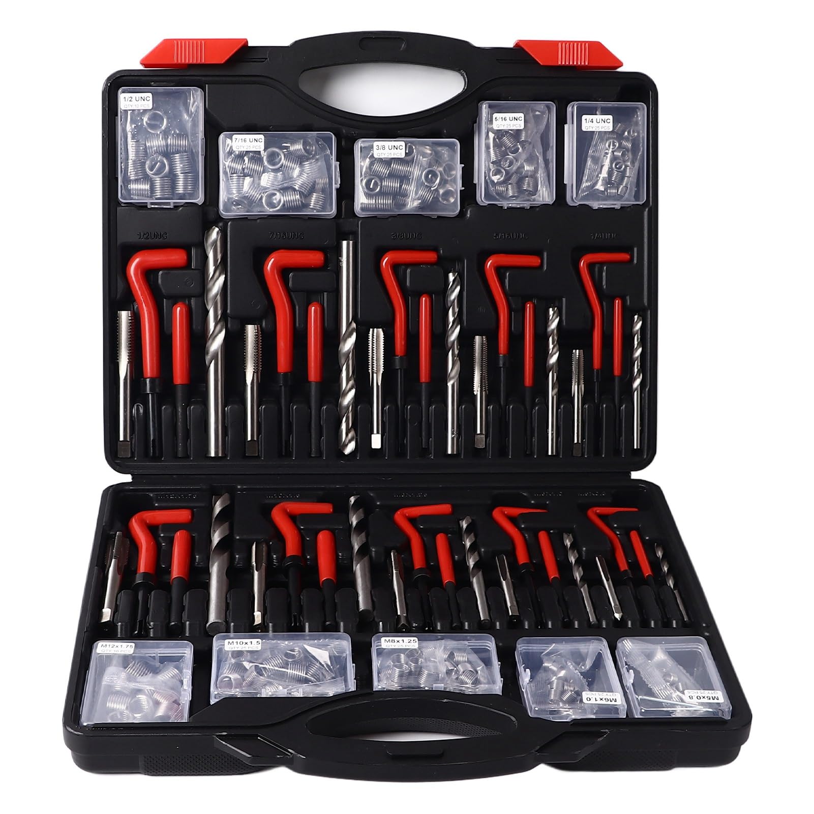 Oumefar Kit di Riparazione Filettatura Vite, Elevata Durezza 261 Pezzi, Strumento di Maschiatura per Inserimento Filettatura a Uniforme, Struttura per Apparecchiature di