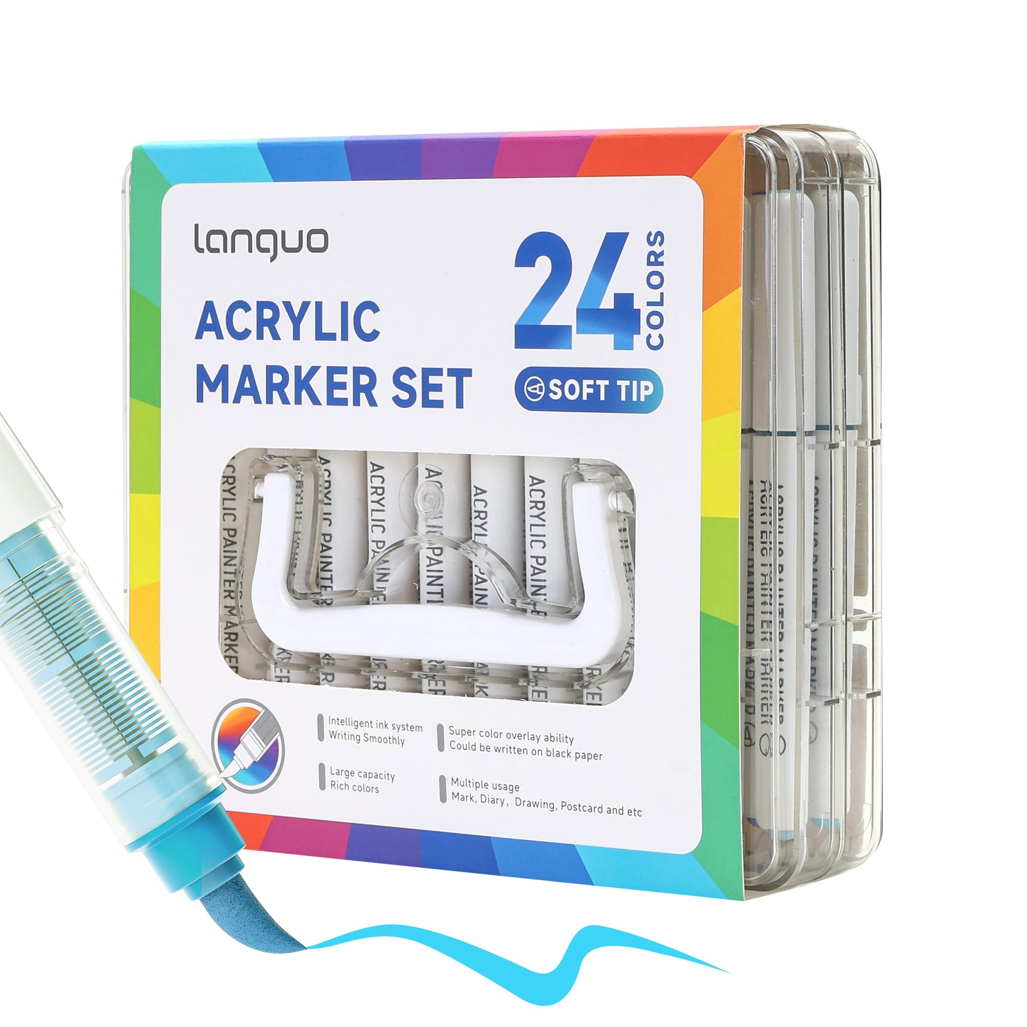 Amazon.co.jp: languo (ラングオ) 24色 アクリルペイントマーカーペン