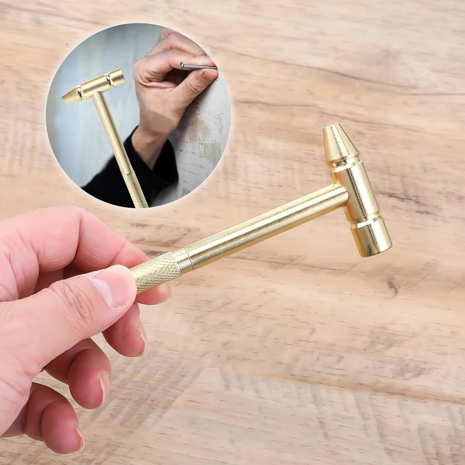 2 anti rust copper hammers and screwdriver hand tools, screwdriver hammers are very suitable for opening walnut wood for maintenance, drone phones, watches and jewelry merchants