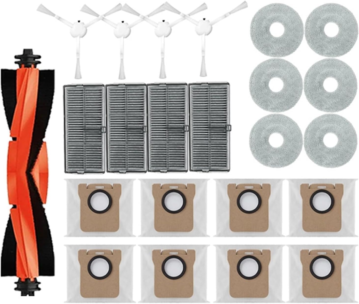Sweeping Robot Accessories Consumables Main Side Brush High Efficiency Filter Mop Dust Bag Accessories(23PCS)