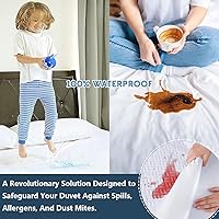 Vista 2 de Protector de funda de edredón impermeable, lavable, perfecto para la incontinencia y ropa de cama para niños, fundas de edredón impermeables, ideal