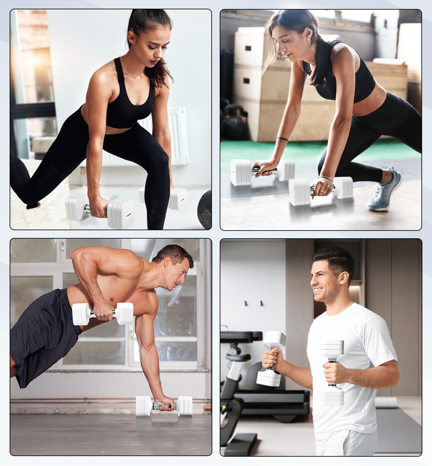 10 KG Juego de Pesas de Mano Ajustables, 4 en 1 Juego de Mancuernas para Mujeres Hombres Juego de Mmancuernas Ajustables para Entrenamiento de Fuerza en Casa
