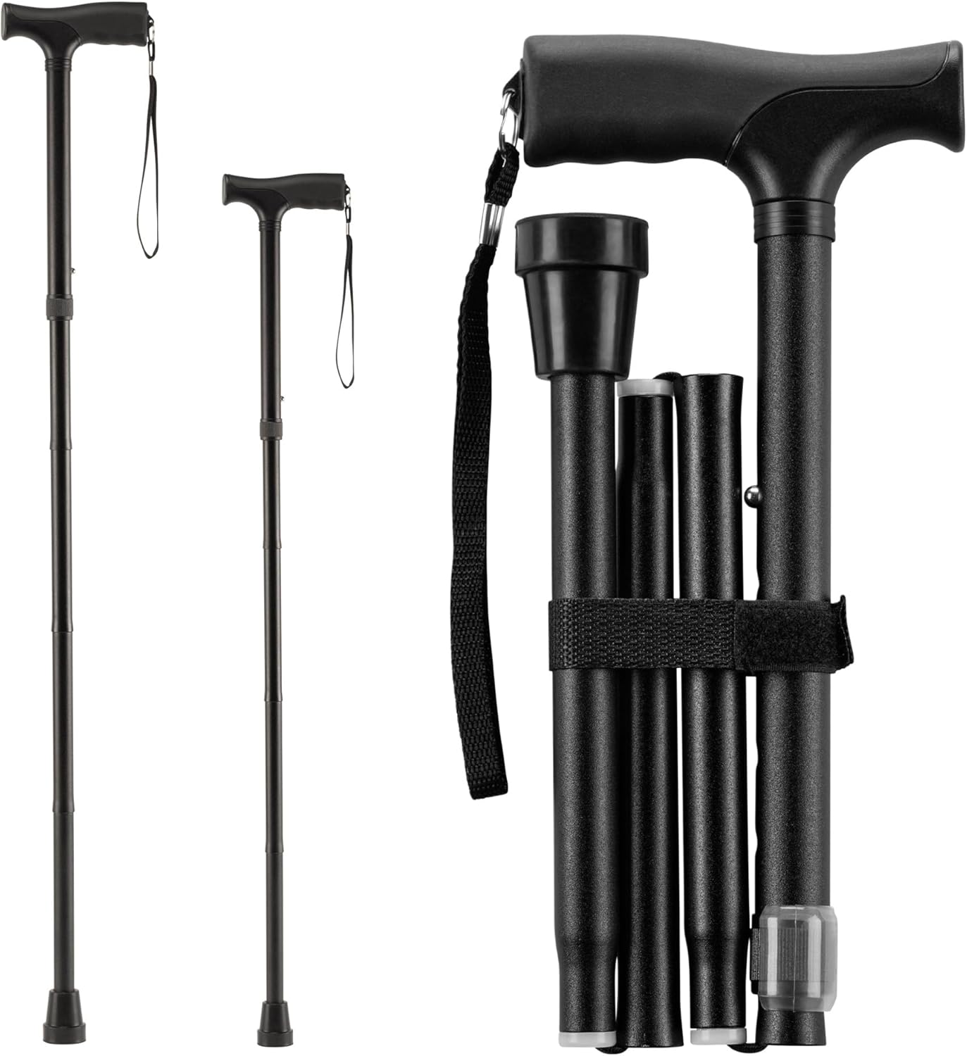 Mars Wellness Bastón plegable  Bastón ajustable para mujeres y hombres  Bastón plegable para personas mayores, viajes y estabilidad  Ayuda de