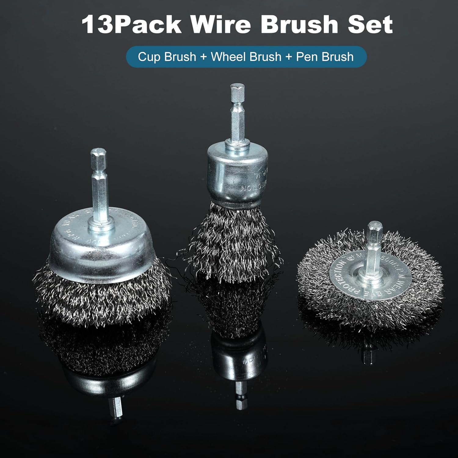 Cordless Electric Cleaner Kit with 2 0Ah Battery Charger -Speed 30Nm Work Light Crevice Cleaning Brush 13Pcs Steel Wire Brushes for