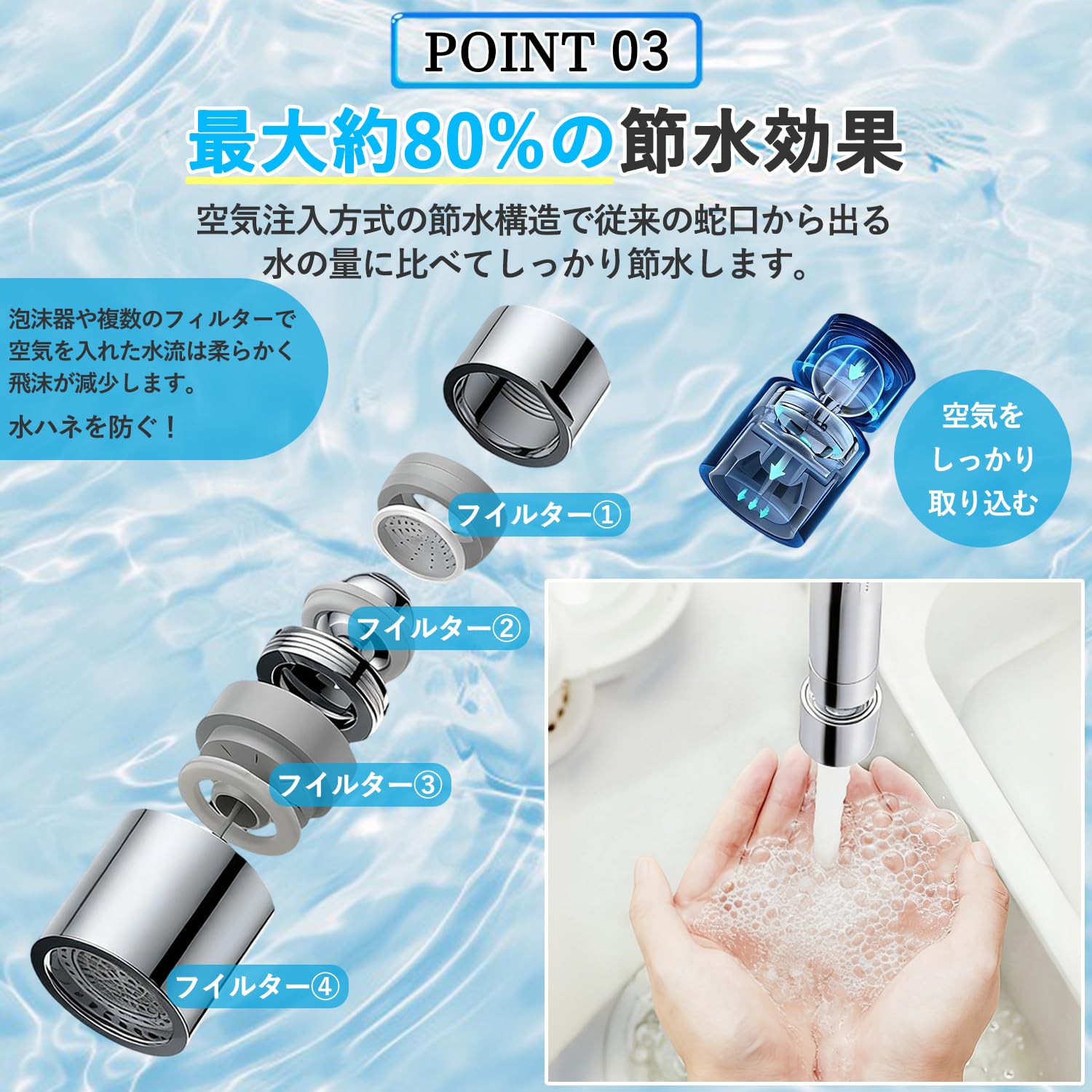 Amazon.co.jp: Unfoto 蛇口 シャワー【2026新モデル・360度回転式