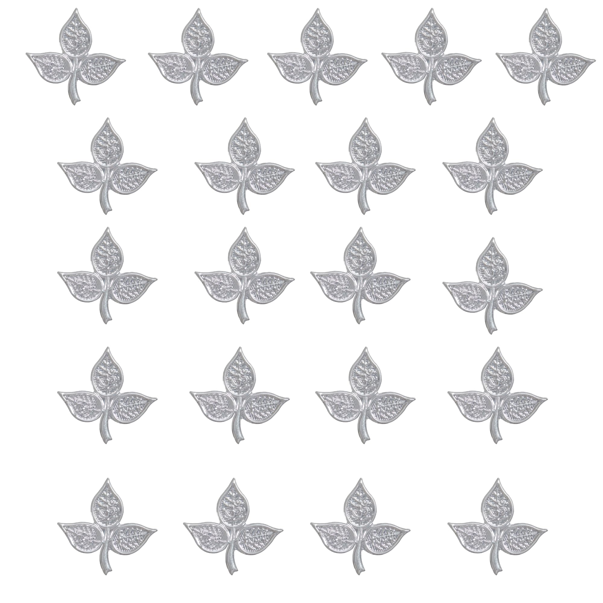 21 Pcs Silver Belpatra Leaves for Puja Shivji-image-49