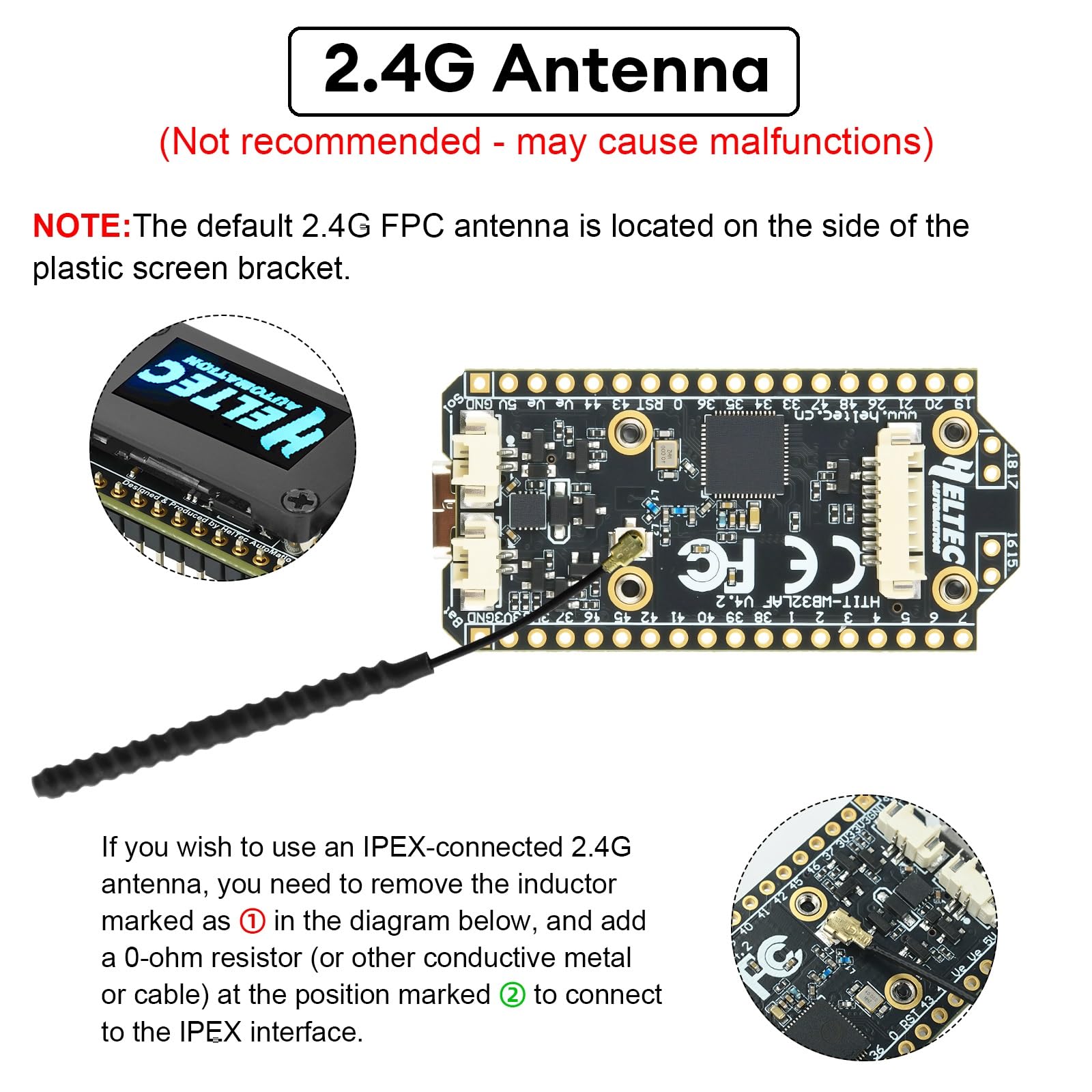 Heemol dla LoRa 32 V4 ESP32 płyta rozwojowa z 0,96-calowym ekranem OLED, Bluetooth, WiFi, ESP32-S3R2, SX1262, moduł z chipem, płyta rozwojowa do urządzeń Meshtastic IoT, inteligentny dom i